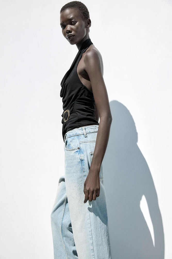 DRAPED BUCKLE TOP