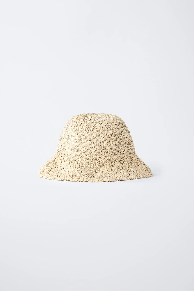 RAFFIA EFFECT HAT
