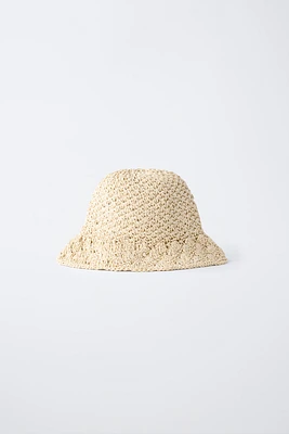 RAFFIA EFFECT HAT