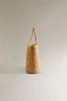 LARGE RAFFIA TOTE BAG