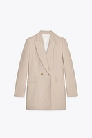 FITTED LONG BLAZER WITH SHOULDER PADS