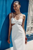 ROBE MIDI EN DENIM AJOURÉE Z1975