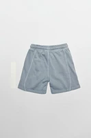 GARMENT DYE EMBROIDERED LOGO BERMUDA SHORTS