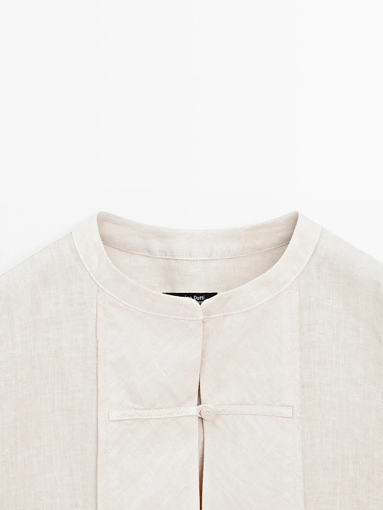 Waistcoat with bib front and Japanese details
