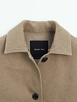 Veste avec col en cuir amovible
