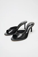 LEATHER HEELED MULES