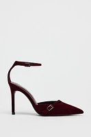 VELVET EFFECT THIN HEELED SHOES