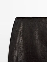 Minijupe croco en cuir nappa