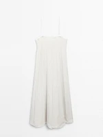 Robe midi double tissu texturé