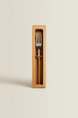 SET OF FORKS WITH WOOD-DESIGN HANDLES (SET OF 4)