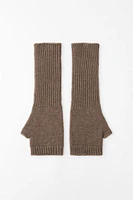 FINGERLESS RIBBED KNIT GLOVES