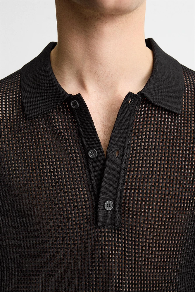 POLO EN MAILLE AJOURÉE