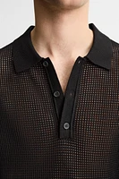 KNIT LACE POLO SHIRT