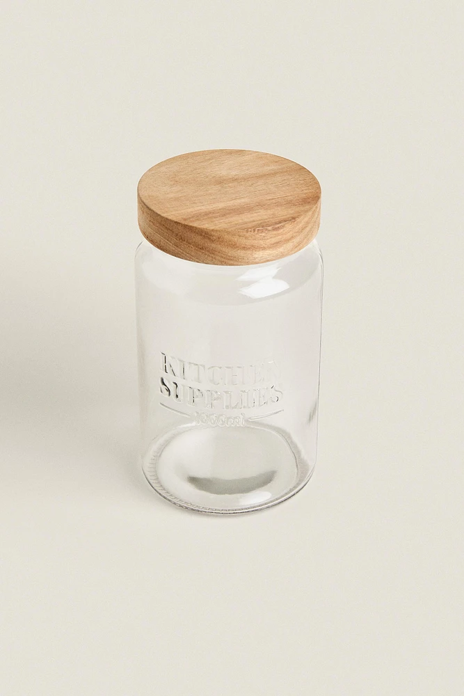 GLASS SCREW-ON STORAGE JAR