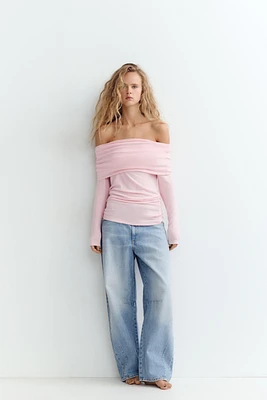SOFT DRAPED OFF-THE-SHOULDER TOP