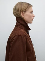 Russet cotton jacket with pocket details