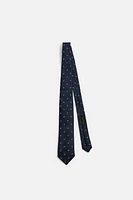 100% SILK GEOMETRIC PRINT TIE