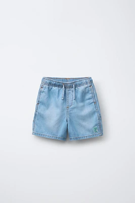 DENIM SHORTS WITH ELASTIC WAIST