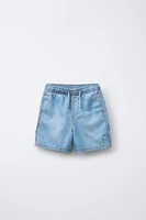 DENIM SHORTS WITH ELASTIC WAIST