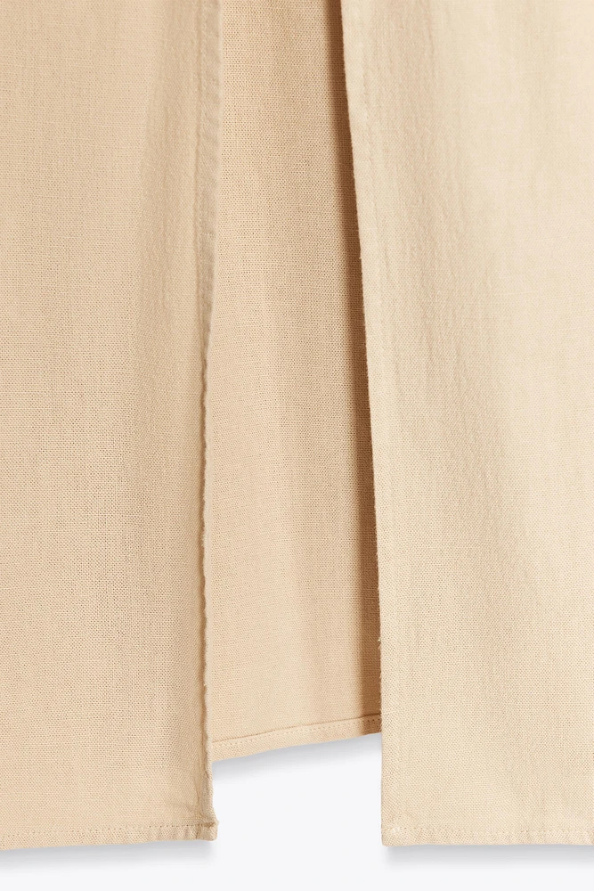 LINEN STRAPPY MIDI DRESS
