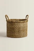 LARGE SEAGRASS BASKET WITH HANDLES