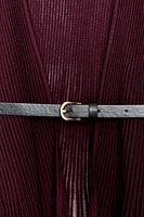 GILET EN MAILLE CÔTELÉE CEINTURE