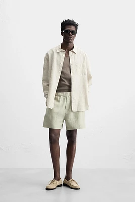 100% LINEN BERMUDA SHORTS