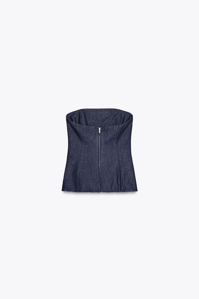 TOP BANDEAU EN DENIM TRF