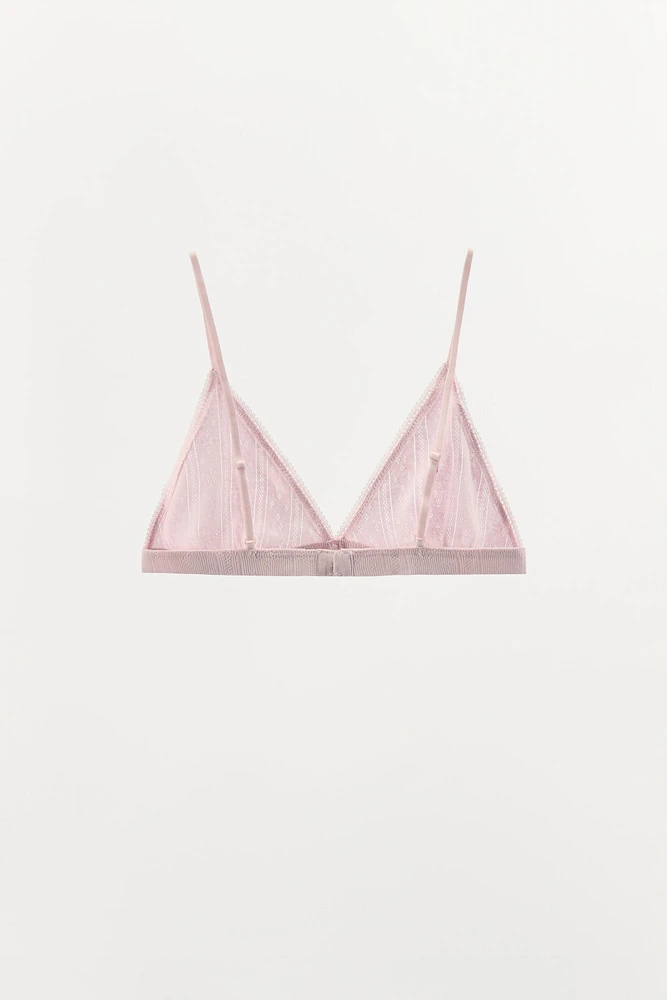 FLORAL POINTELLE BRALETTE