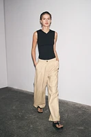STRETCH RIBBED TOP