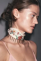 EMBROIDERED BEADED SCARF