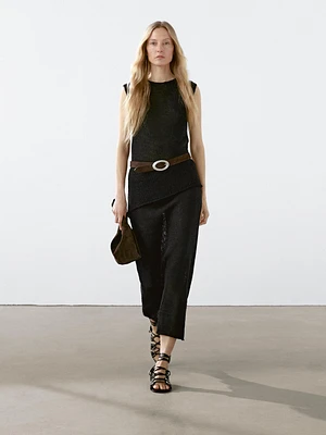 Asymmetric cutwork top