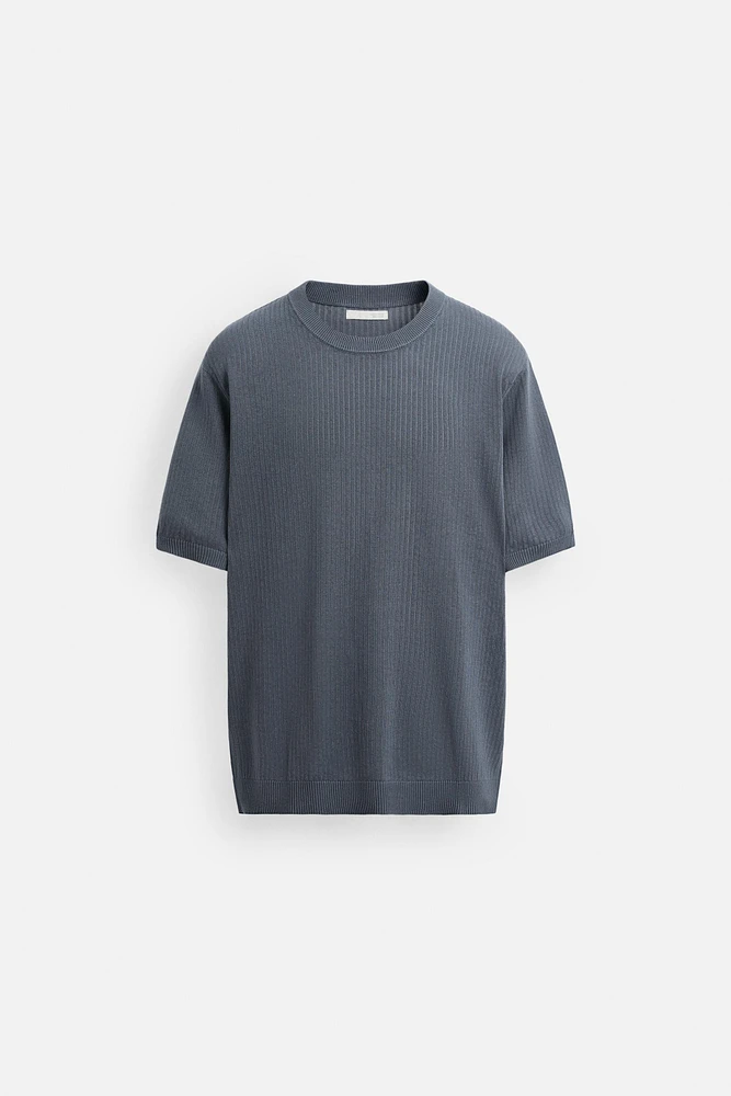 TEXTURED KNIT T-SHIRT