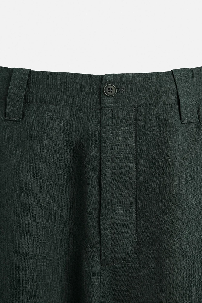 PANTALON STRAIGHT FIT 100 % LIN