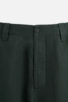 STRAIGHT FIT 100% LINEN PANTS