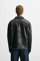 FAUX LEATHER WASHED JACKET