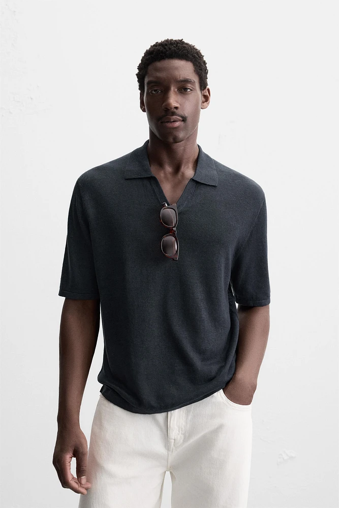 100% HEMP KNIT POLO SHIRT