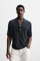 100% HEMP KNIT POLO SHIRT