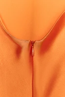 SATIN EFFECT MIDI DRESS