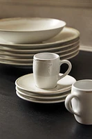 STONEWARE COFFEE CUP AND SAUCER