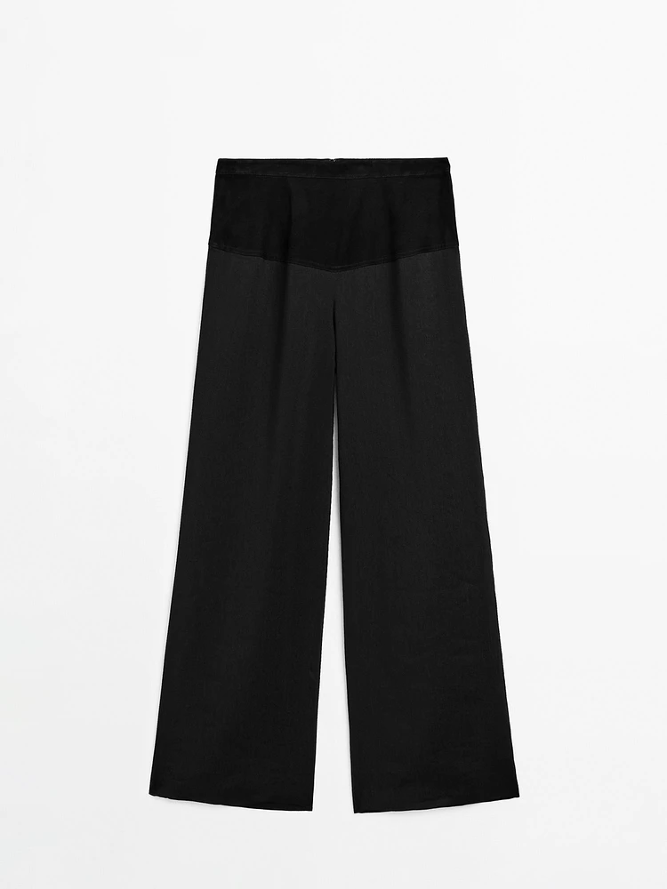 Pantalon fluide avec ceinture large en cuir - Limited Edition
