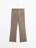 100% linen flare fit trousers