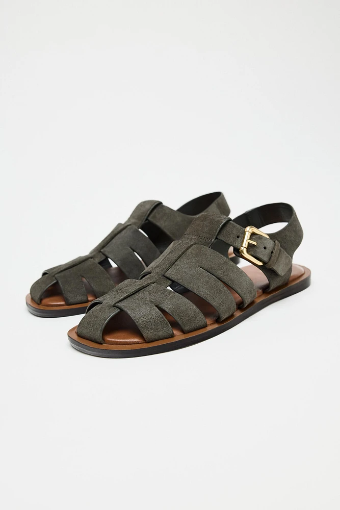 SUEDE FISHERMAN SANDALS