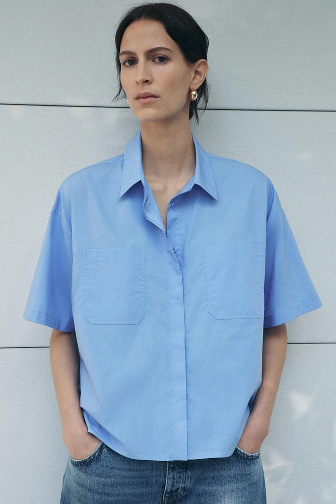 CROPPED POPLIN SHIRT ZW COLLECTION