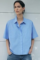CROPPED POPLIN SHIRT ZW COLLECTION