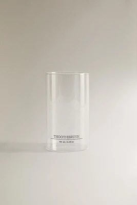 BOROSILICATE TOOTHBRUSH GLASS TEXT