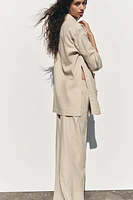 LINEN BLEND WIDE LEG PANTS