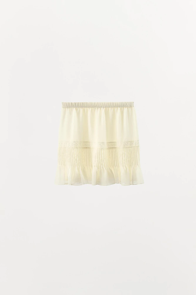 JUPE PLISSÉE DENTELLE