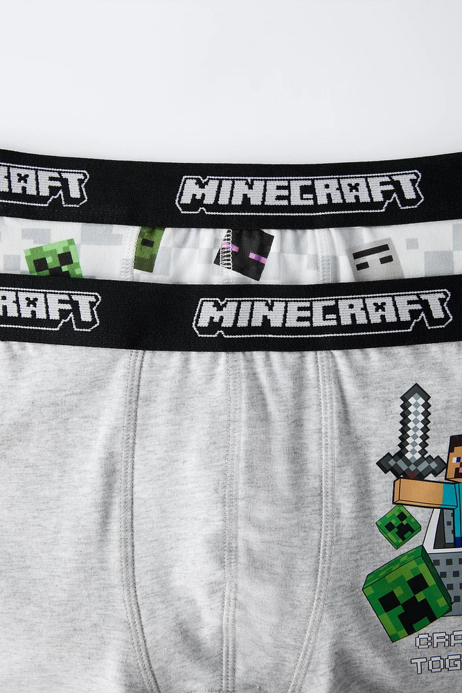 6-14 ANS/ LOT DE DEUX BOXERS MINECRAFT © MOJANG AB. ™
