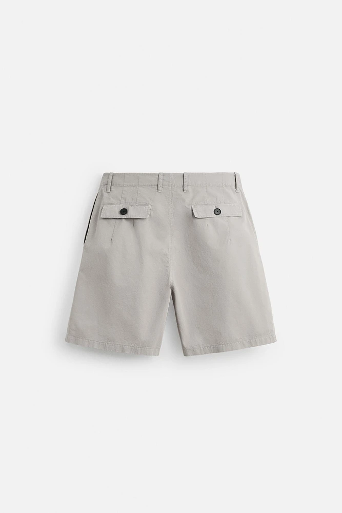 RELAXED FIT CRINKLED SHORTS